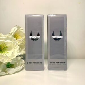 2 Paco Rabanne Invictus All Over Shampoo Shower Gel Body Wash Men 3.4oz NewInBox